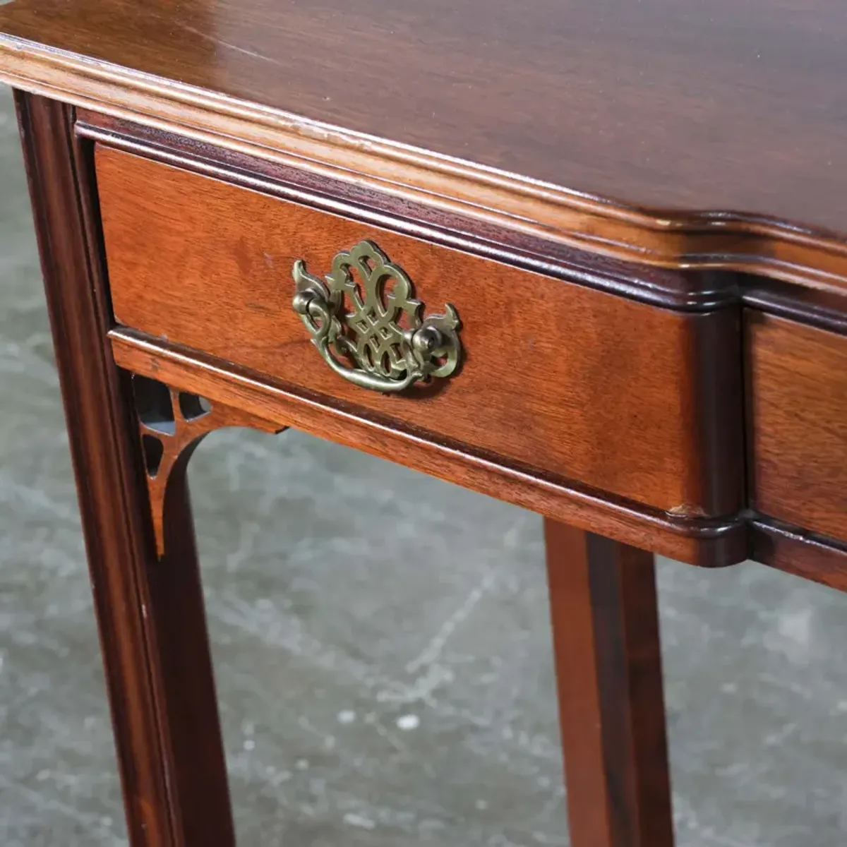 Traditional Console Table with Fretwork