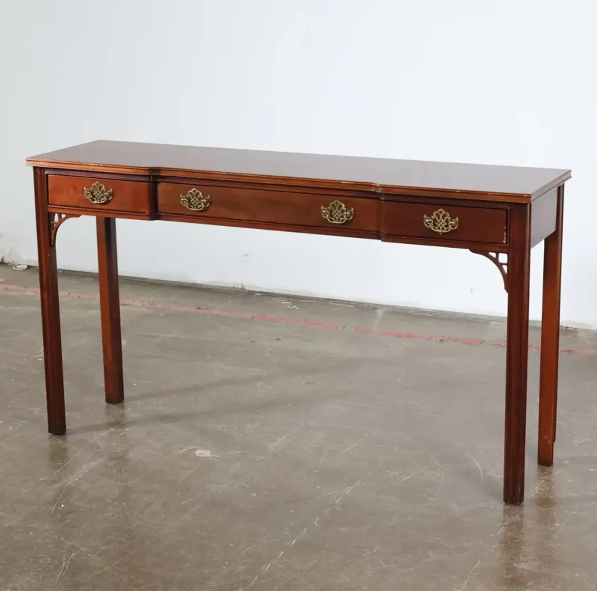 Traditional Console Table with Fretwork