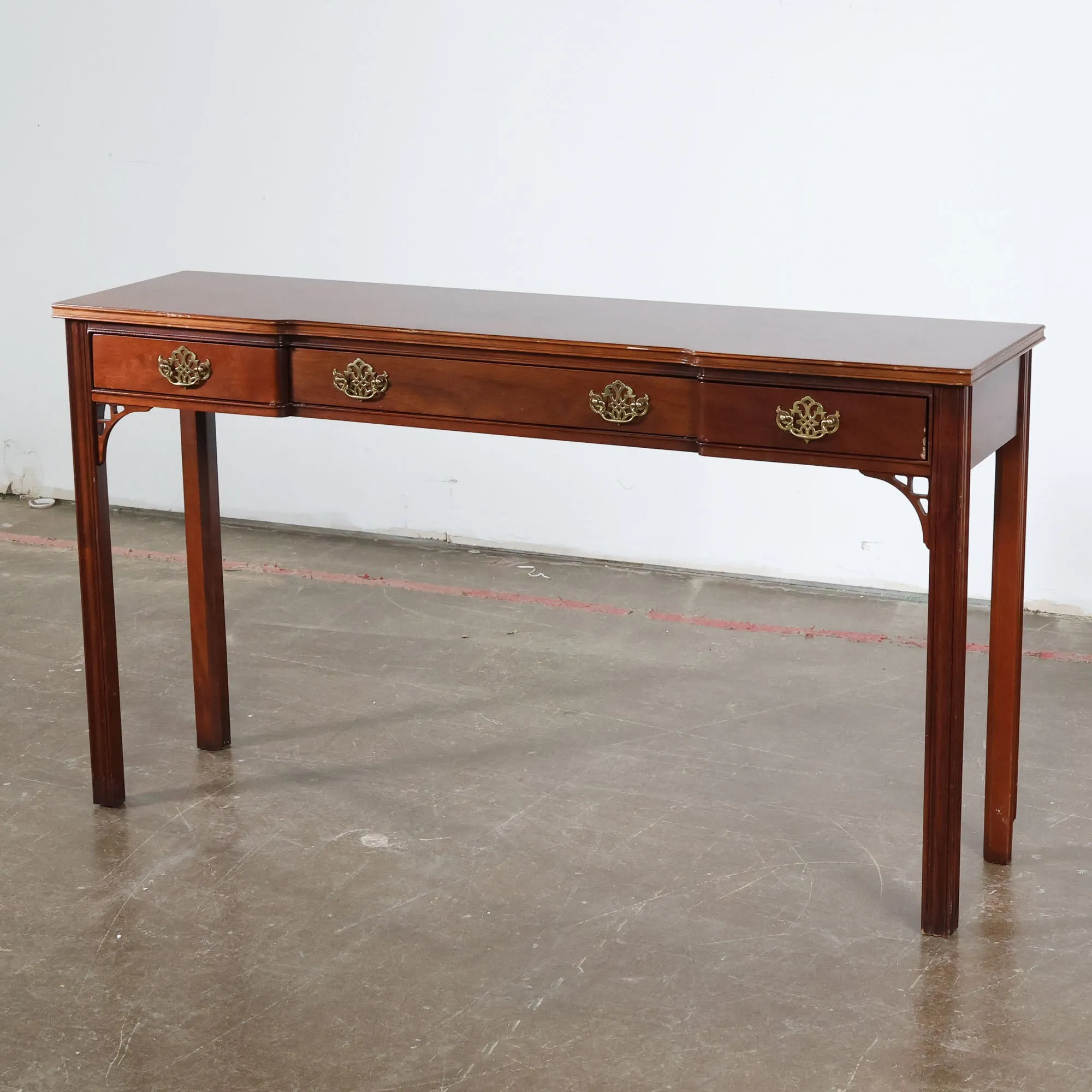 Traditional Console Table with Fretwork