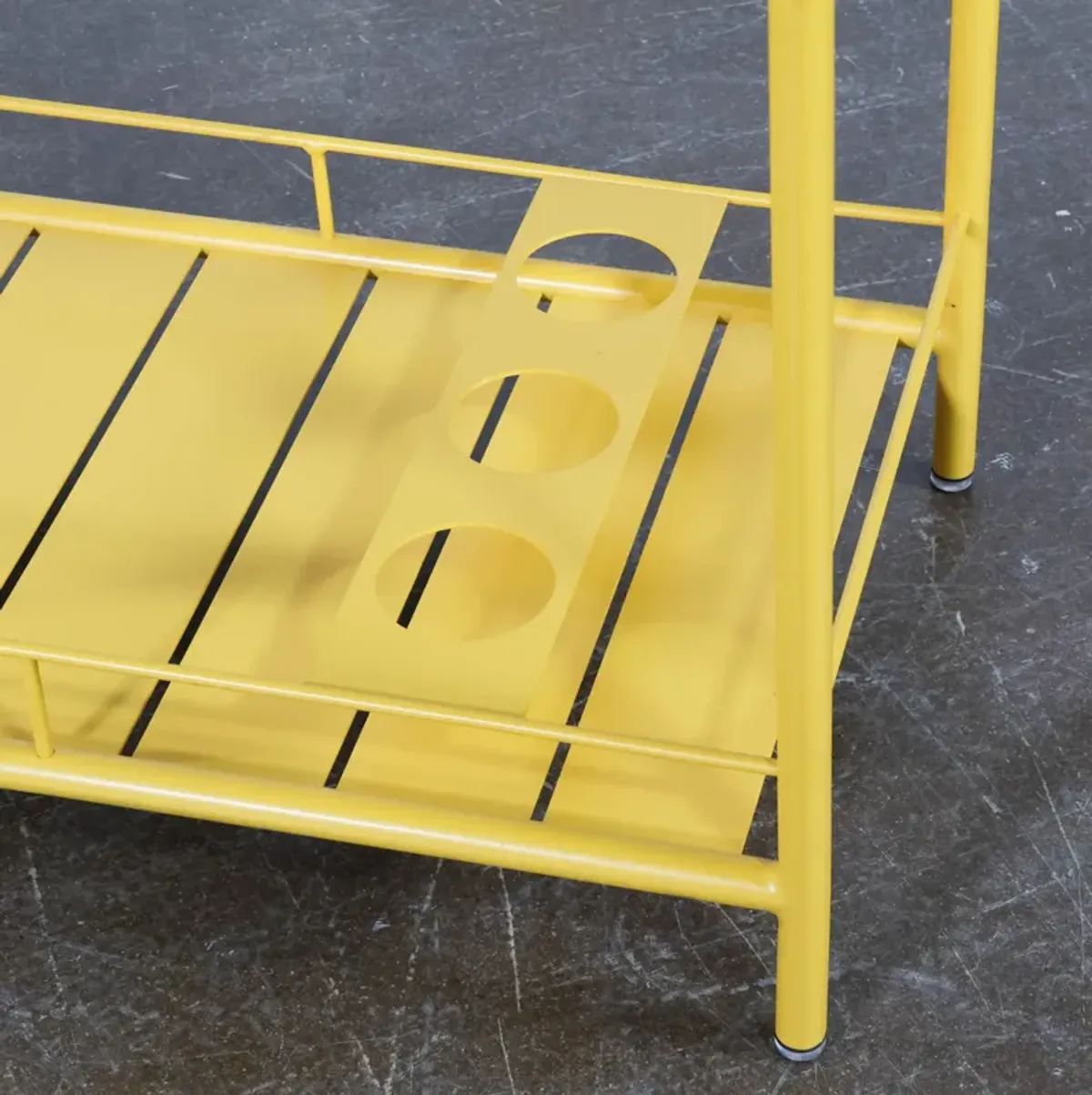 Yellow Post Modern French Bar Cart