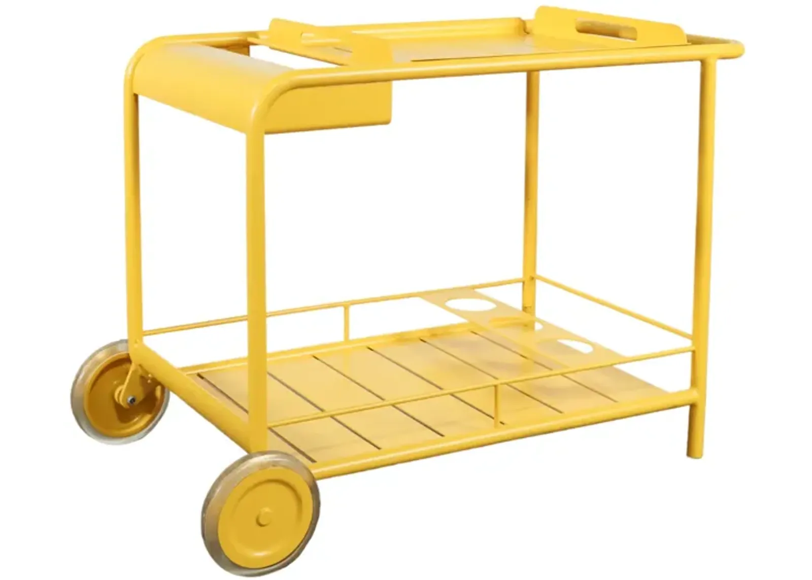 Yellow Post Modern French Bar Cart