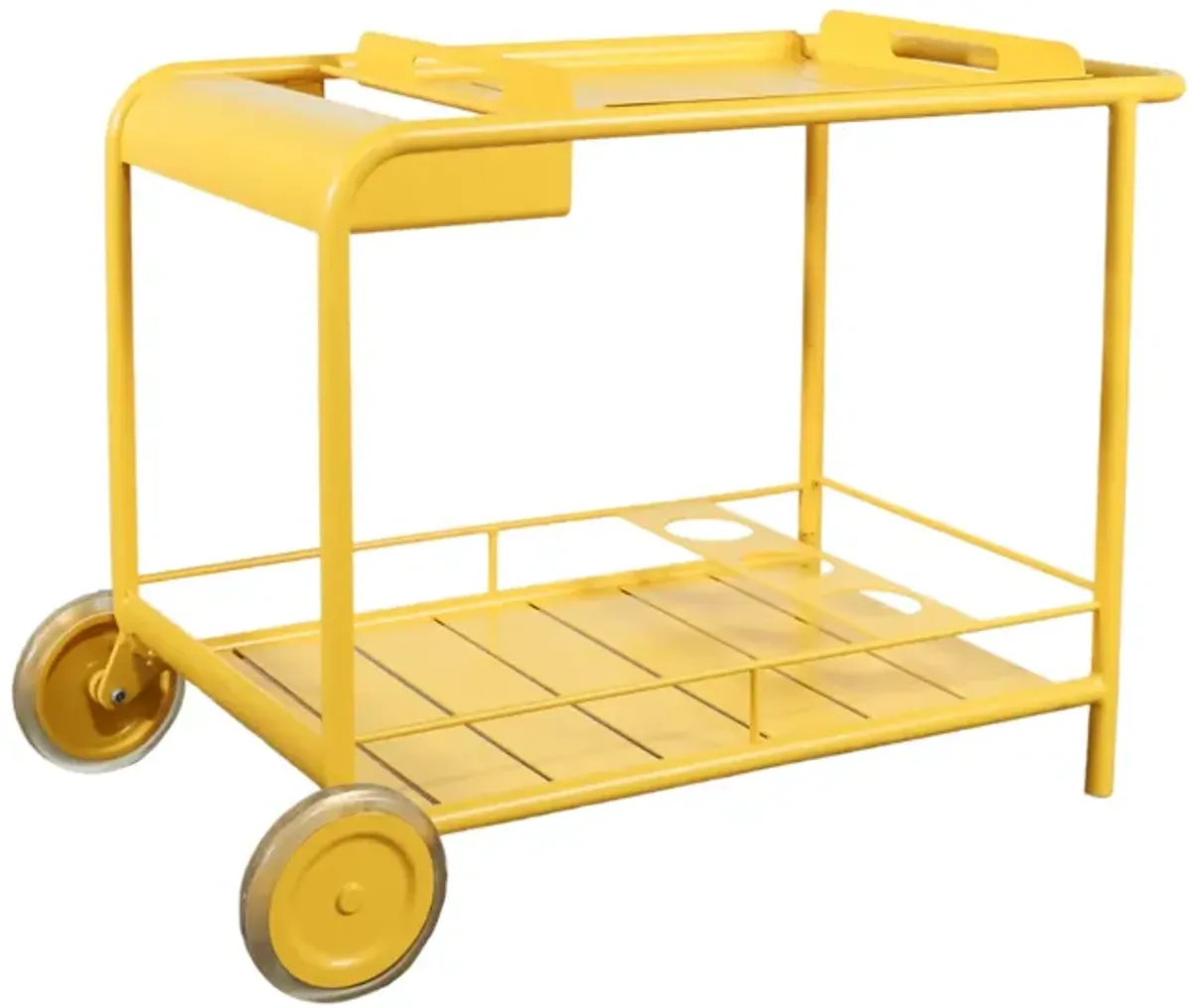 Yellow Post Modern French Bar Cart