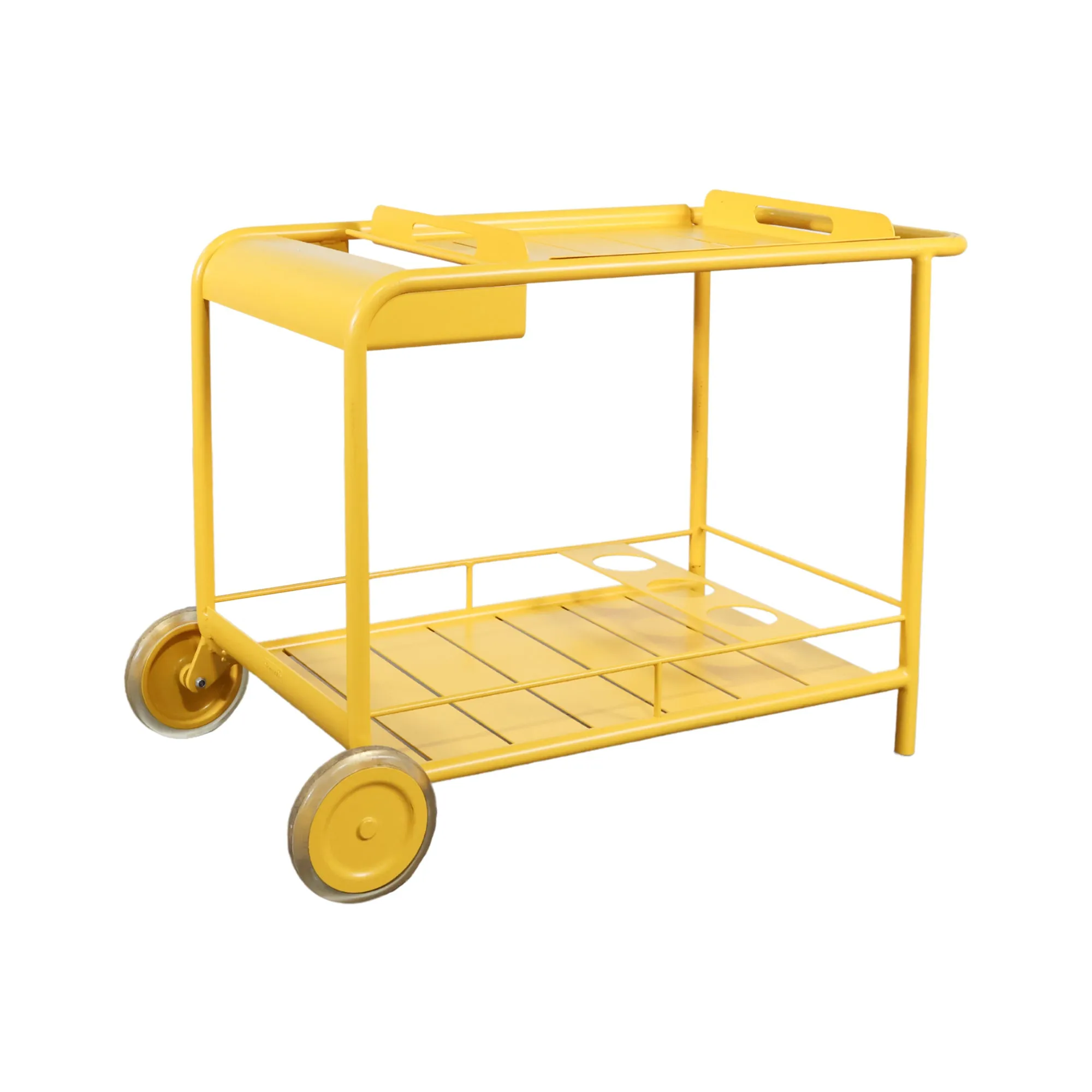 Yellow Post Modern French Bar Cart