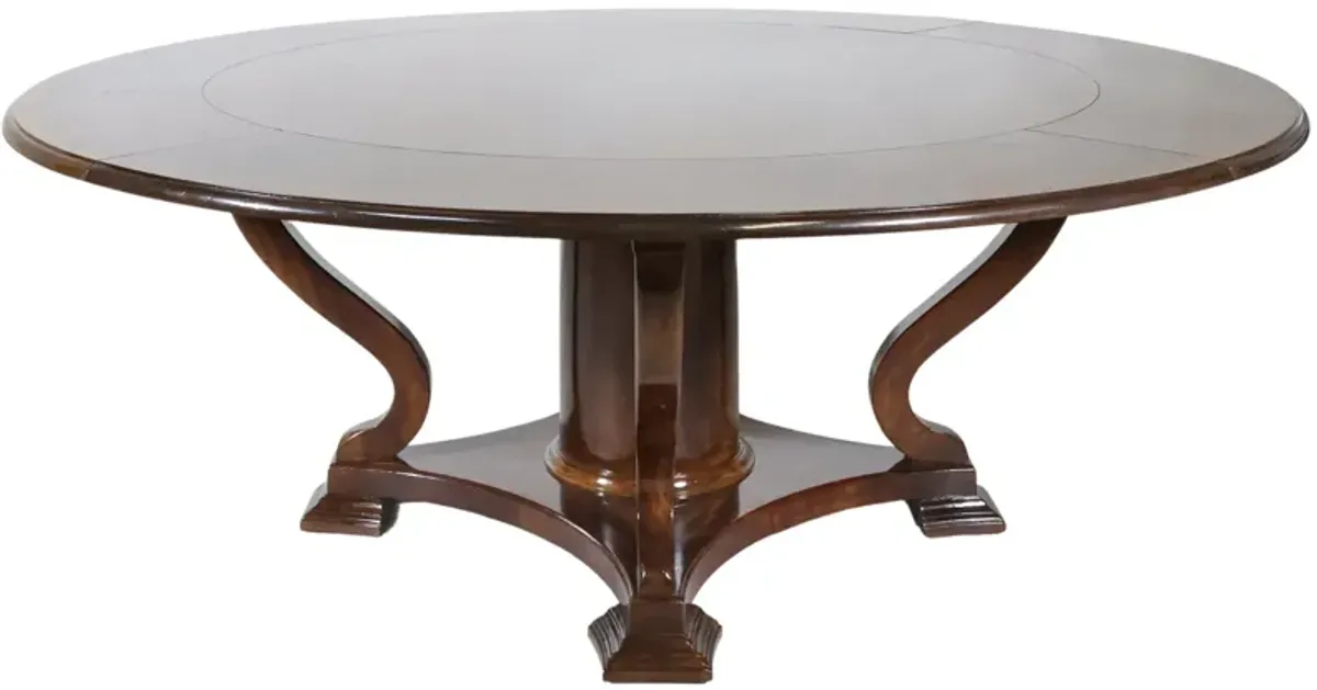 Round Table with Four Leaves Restored in Perfect Brown