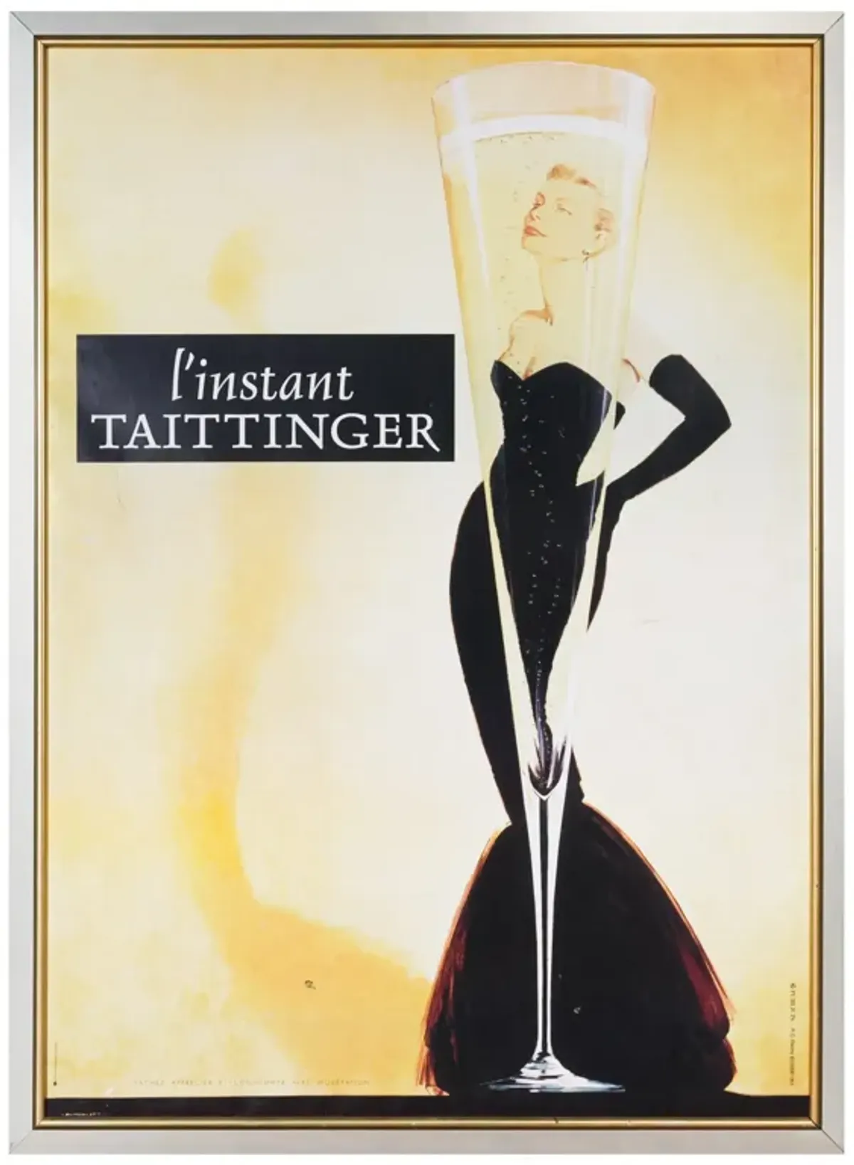 Large L'instant Taittinger Framed Poster