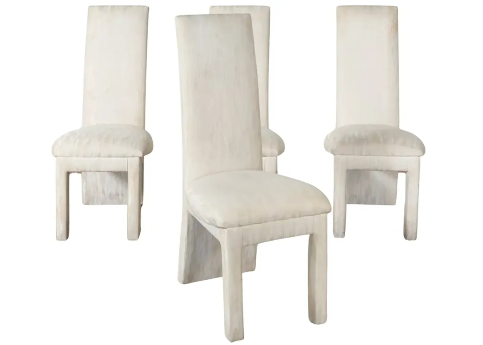 Set of 4 Upholstered High Back Dining Chairs