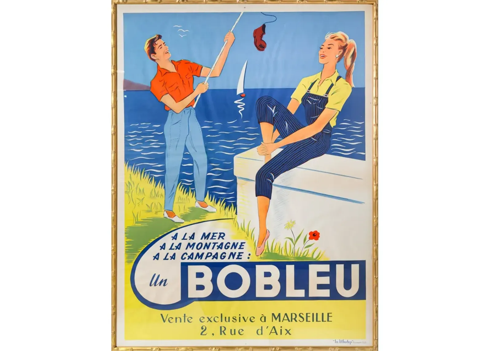 Framed 1950s French Poster, Bobleu (Denim Jeans and Overalls)