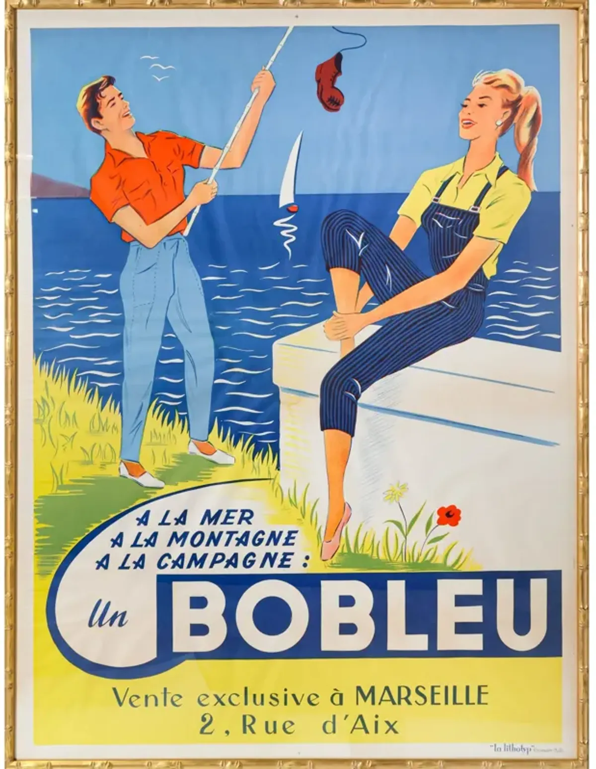 Framed 1950s French Poster, Bobleu (Denim Jeans and Overalls)