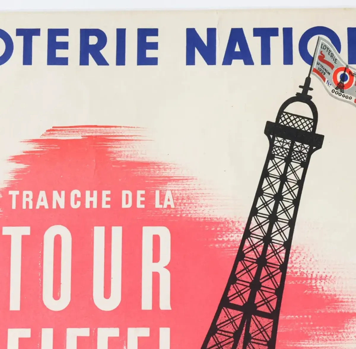 Framed 1939 French Loterie National Poster - Eiffel Tower