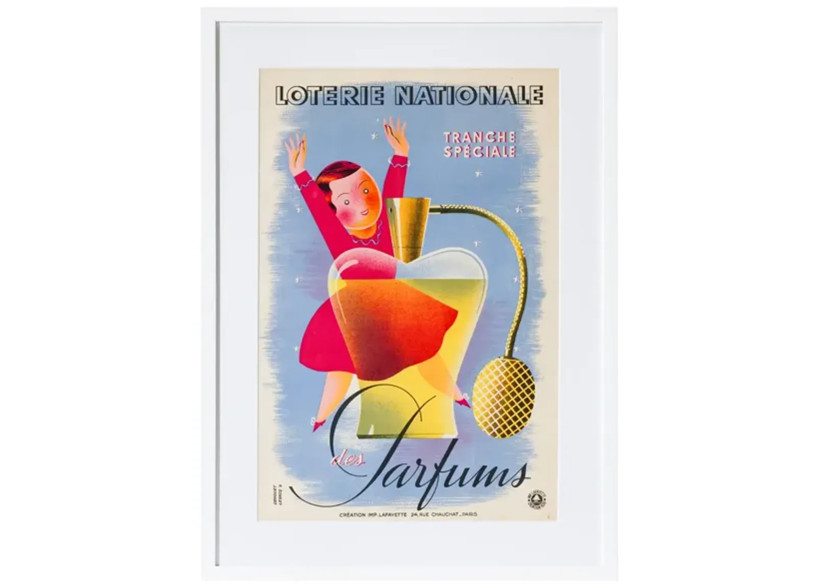 Framed 1939 French Loterie National Poster - Tranches Special des Parfums