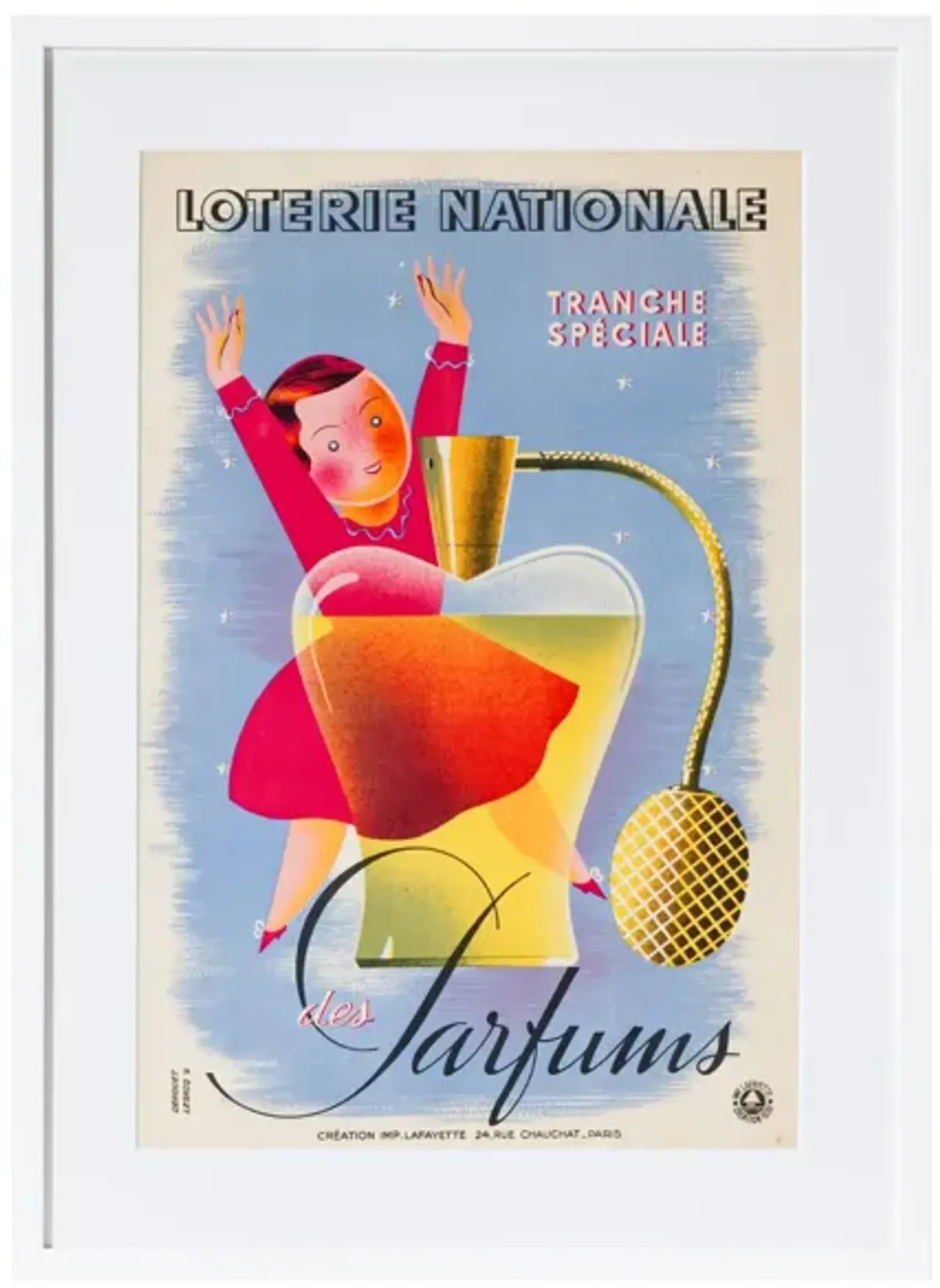 Framed 1939 French Loterie National Poster - Tranches Special des Parfums