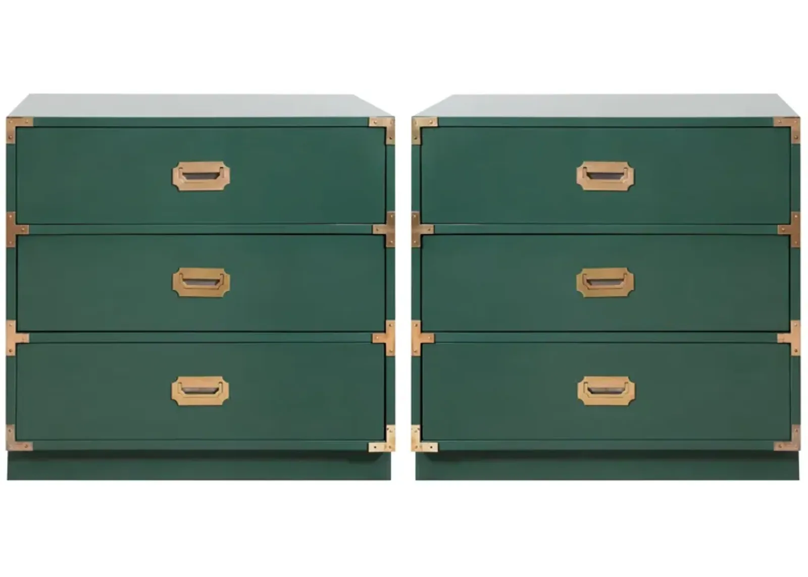 Pair of 3 Drawer Campaign Chests Freshly Lacquered in Martha's Vineyard