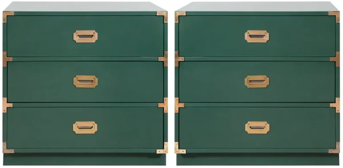 Pair of 3 Drawer Campaign Chests Freshly Lacquered in Martha's Vineyard