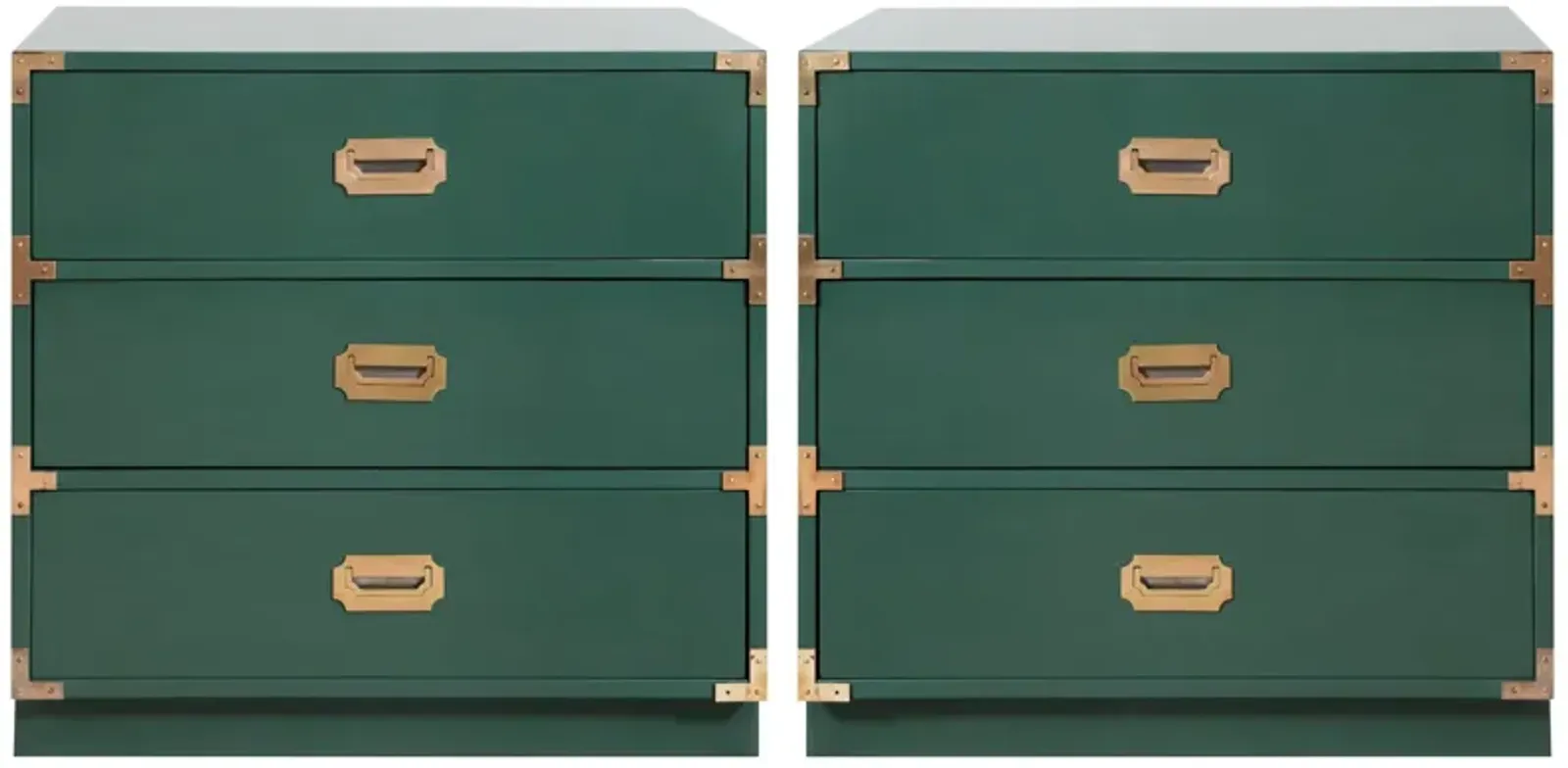 Pair of 3 Drawer Campaign Chests Freshly Lacquered in Martha's Vineyard