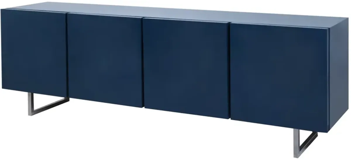 Modern Vintage Credenza Freshly Lacquered in Boeing Navy