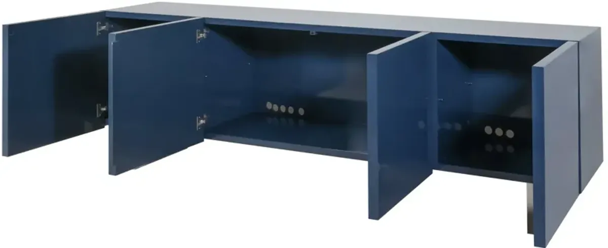 Modern Vintage Credenza Freshly Lacquered in Boeing Navy