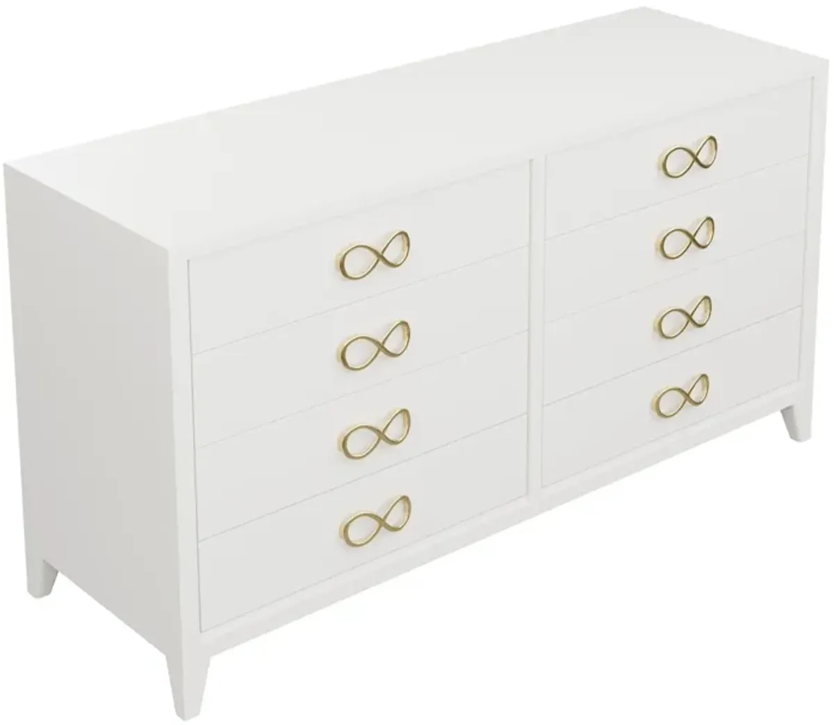 In Stock Magritte Dresser in High Gloss White Lacquer