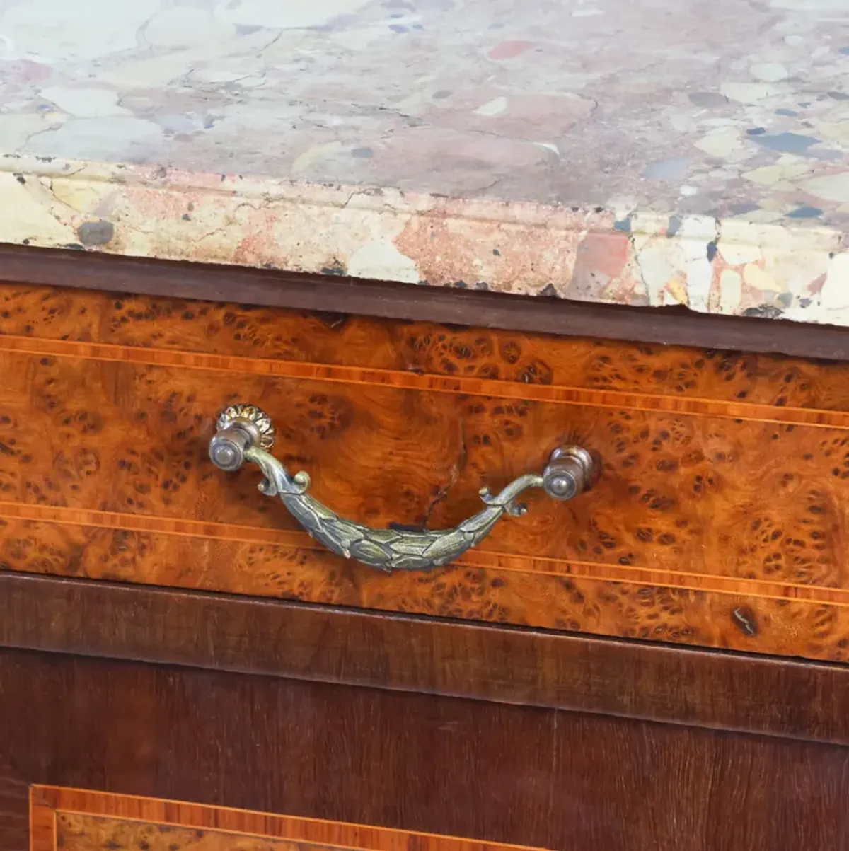 Louis XVI Style Marble Top Sideboard / Enfilade