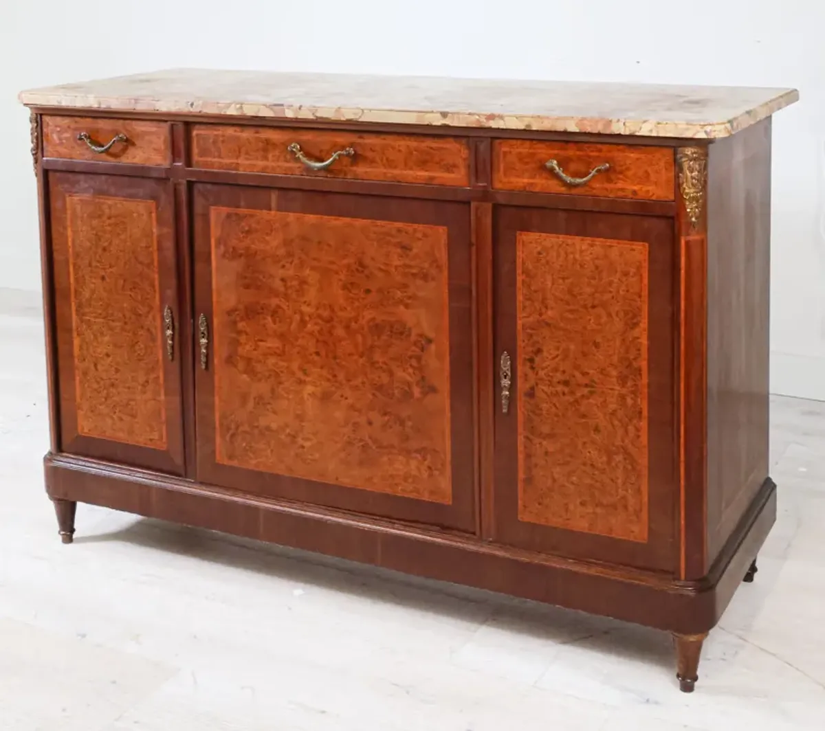 Louis XVI Style Marble Top Sideboard / Enfilade