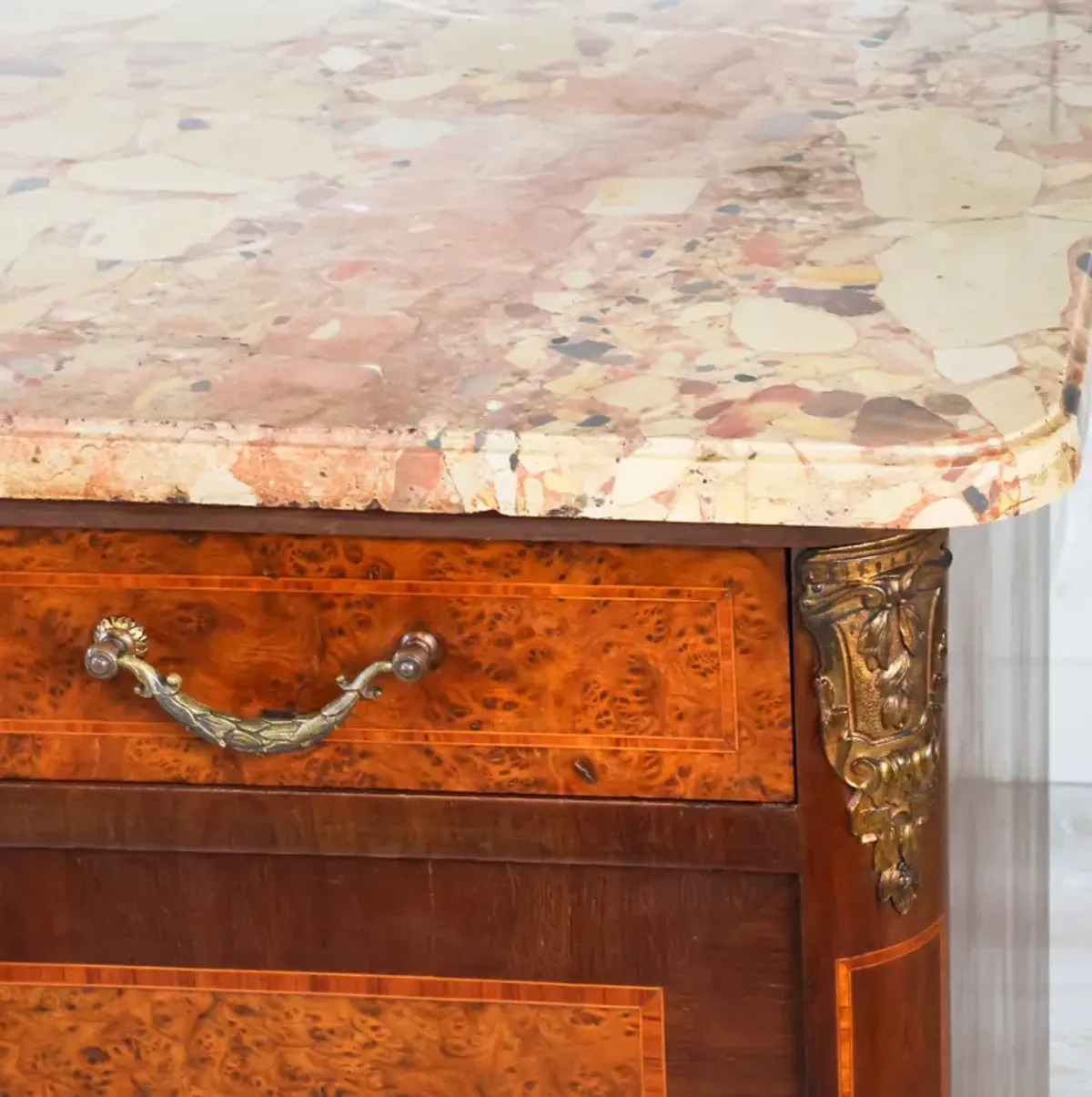 Louis XVI Style Marble Top Sideboard / Enfilade