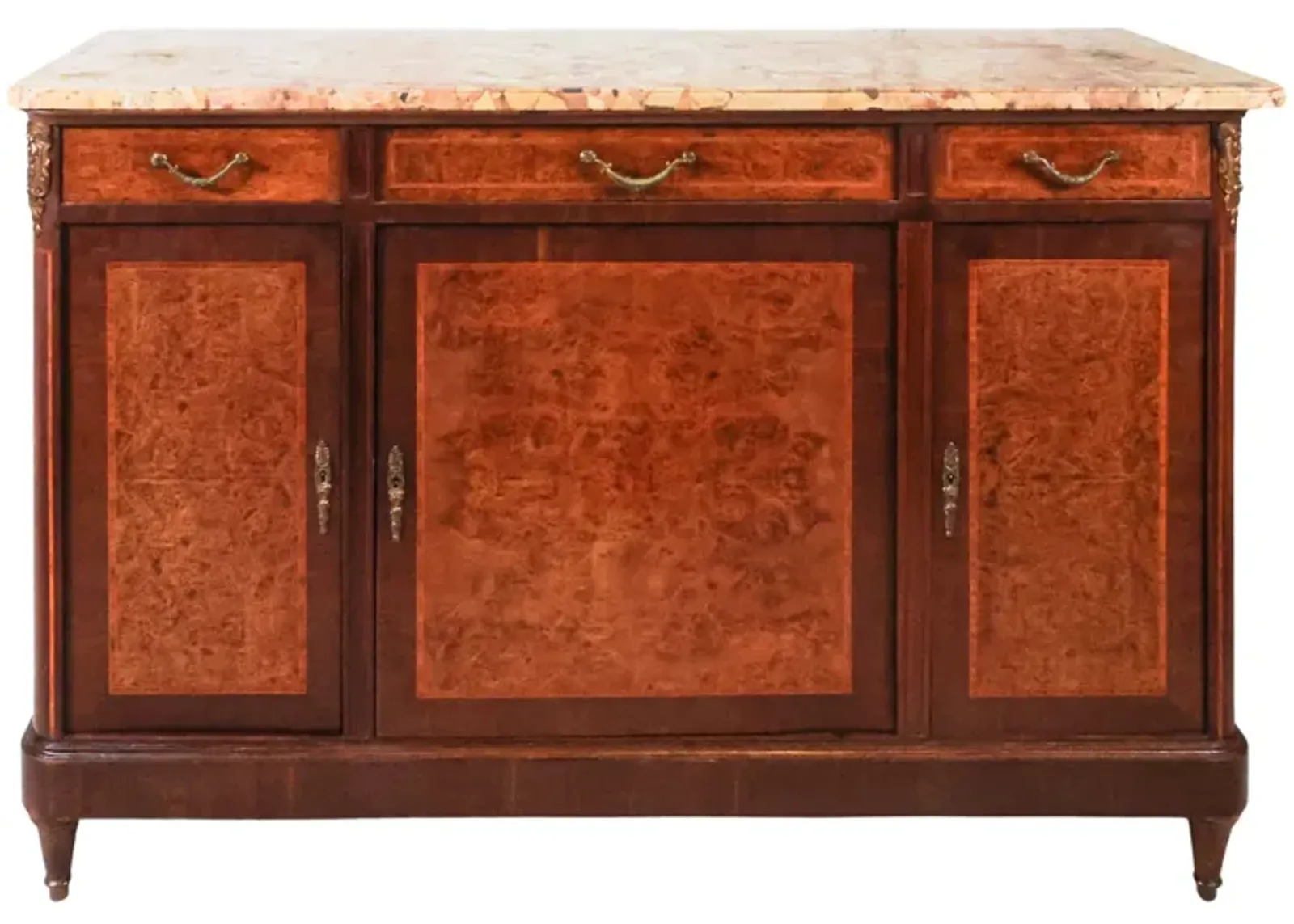 Louis XVI Style Marble Top Sideboard / Enfilade