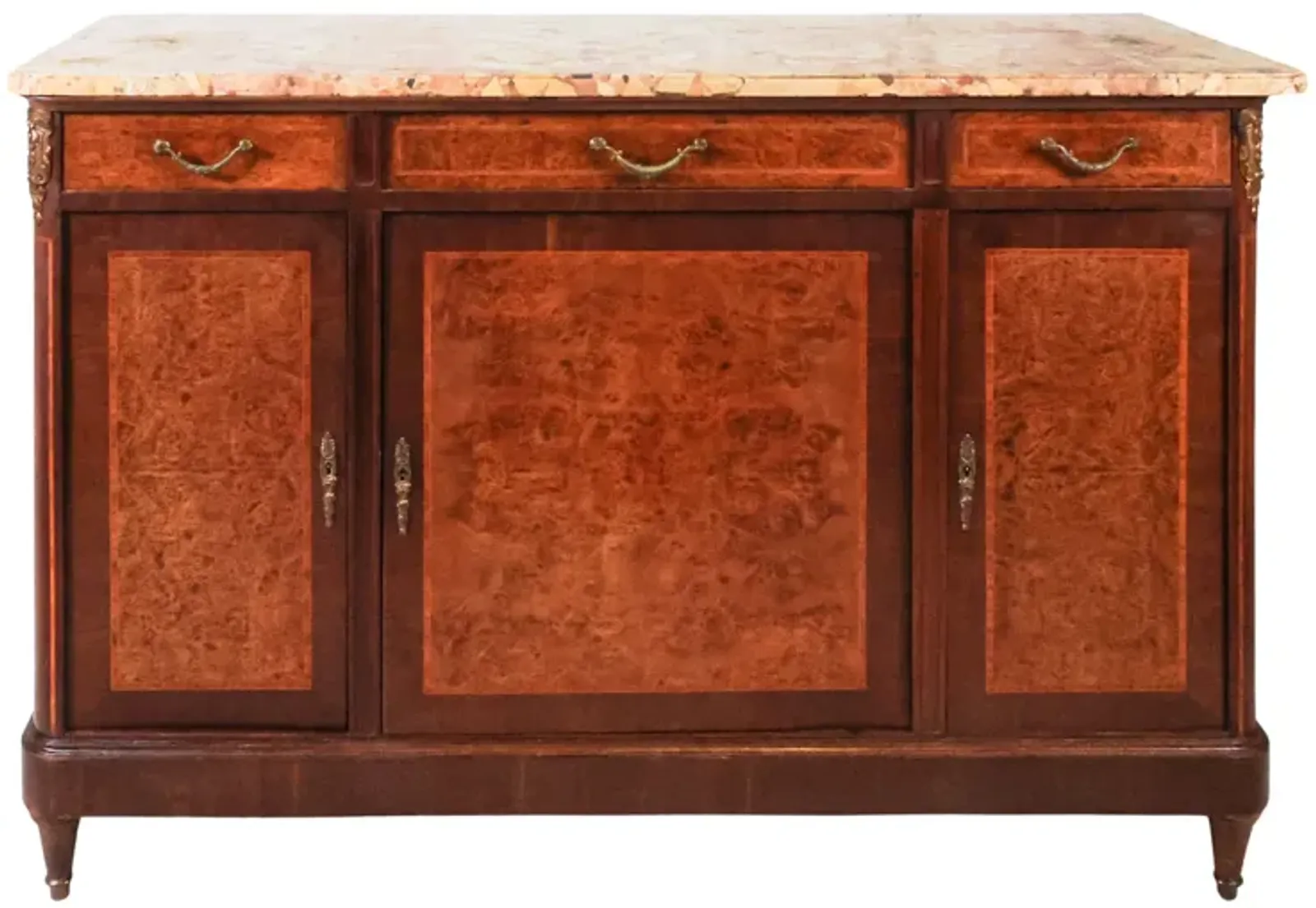 Louis XVI Style Marble Top Sideboard / Enfilade