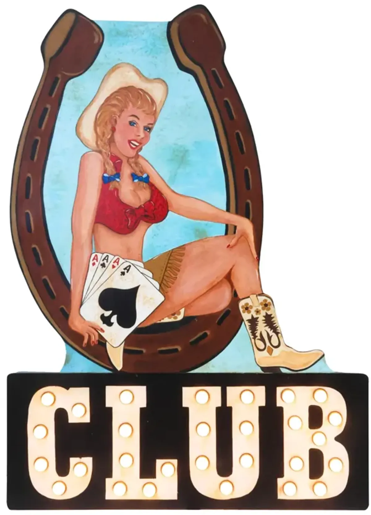 Horseshoe Club Light Up Sign