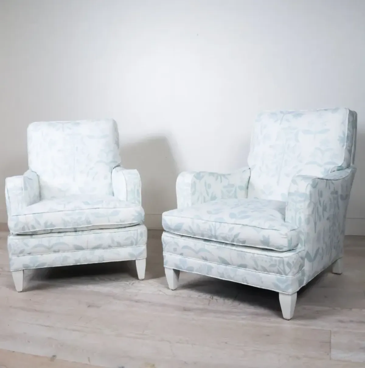 Pair of Oversized Chairs in Blythe Soft Blue Fabric