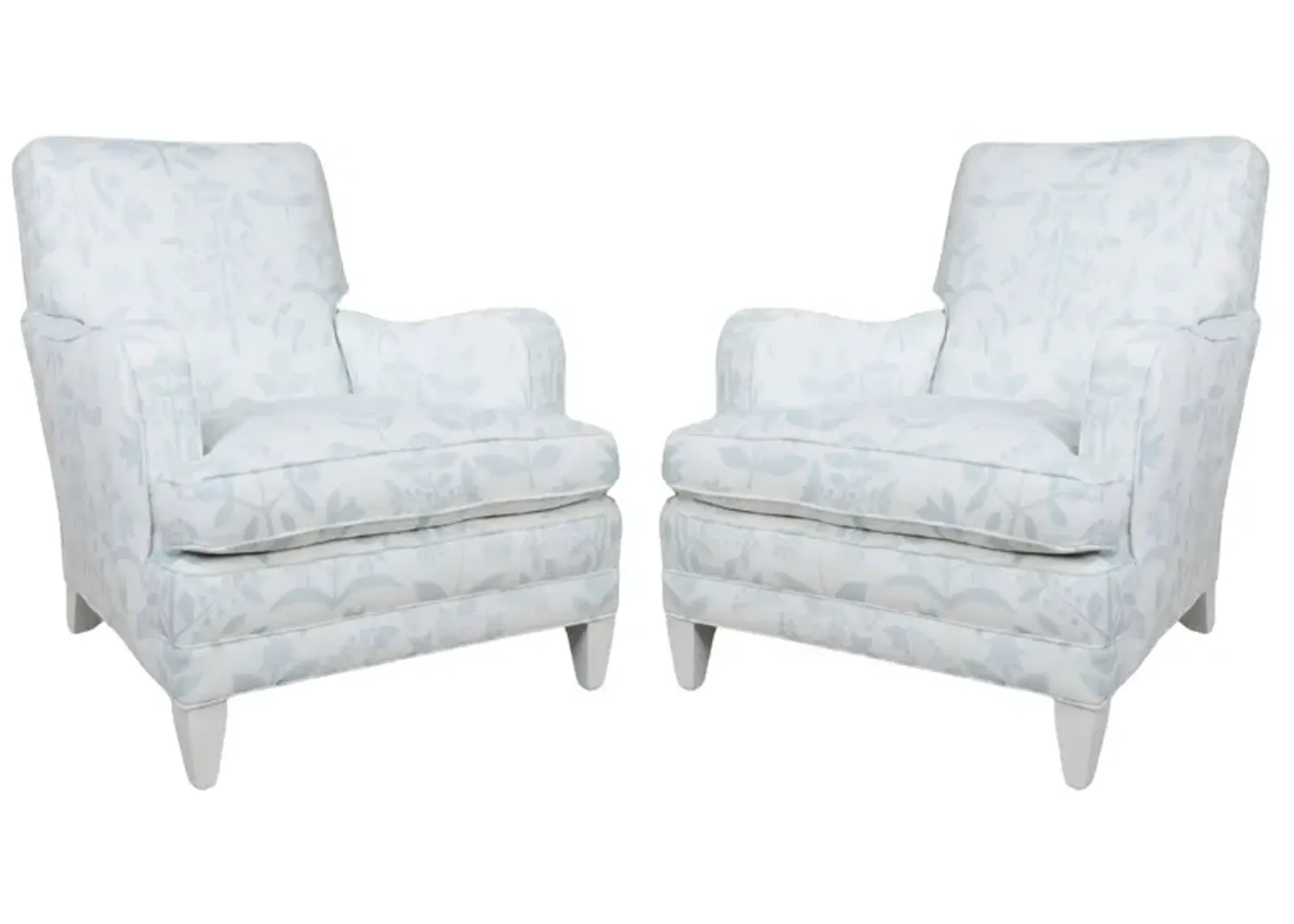 Pair of Oversized Chairs in Blythe Soft Blue Fabric