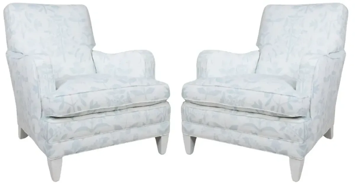 Pair of Oversized Chairs in Blythe Soft Blue Fabric