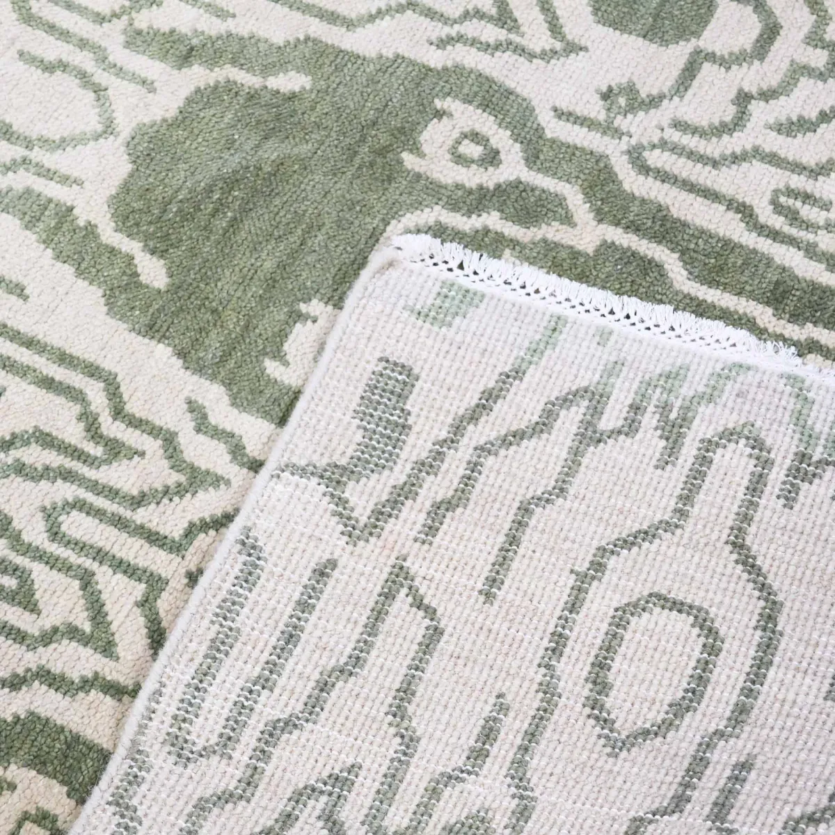 Taiga Green Turkish Knot Rug