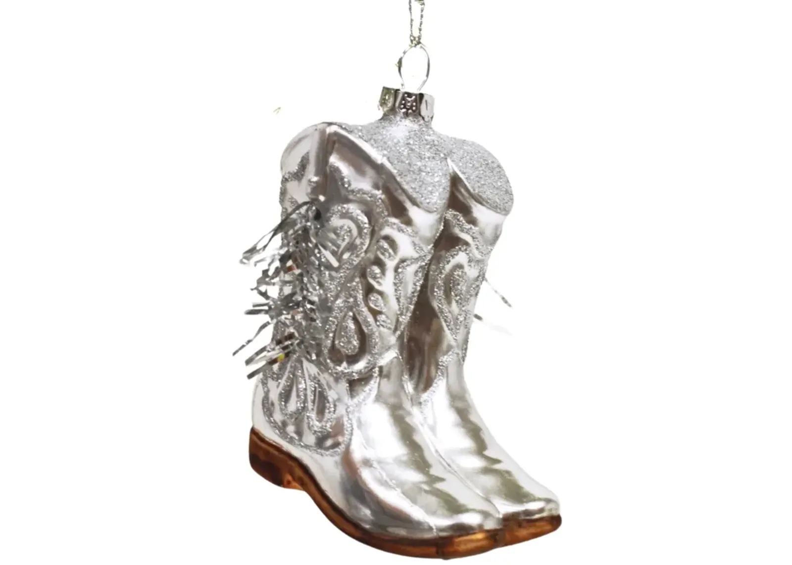 Cowboy Boot Boxed Glass Ornament