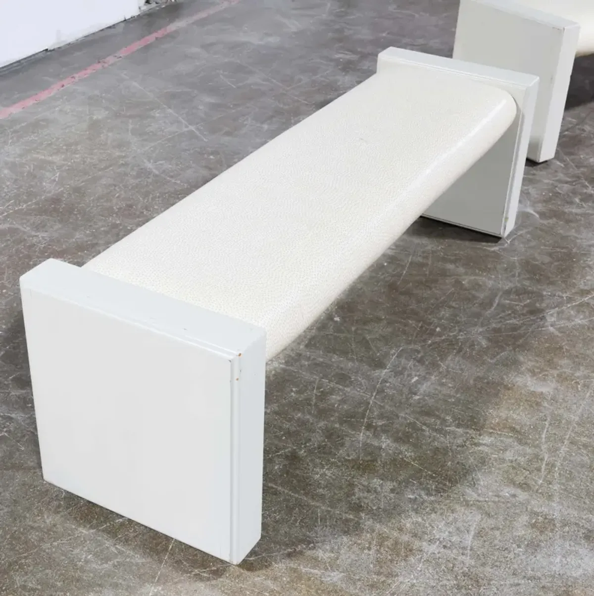 Bedside Bench with Ostrich Skin Upholstery