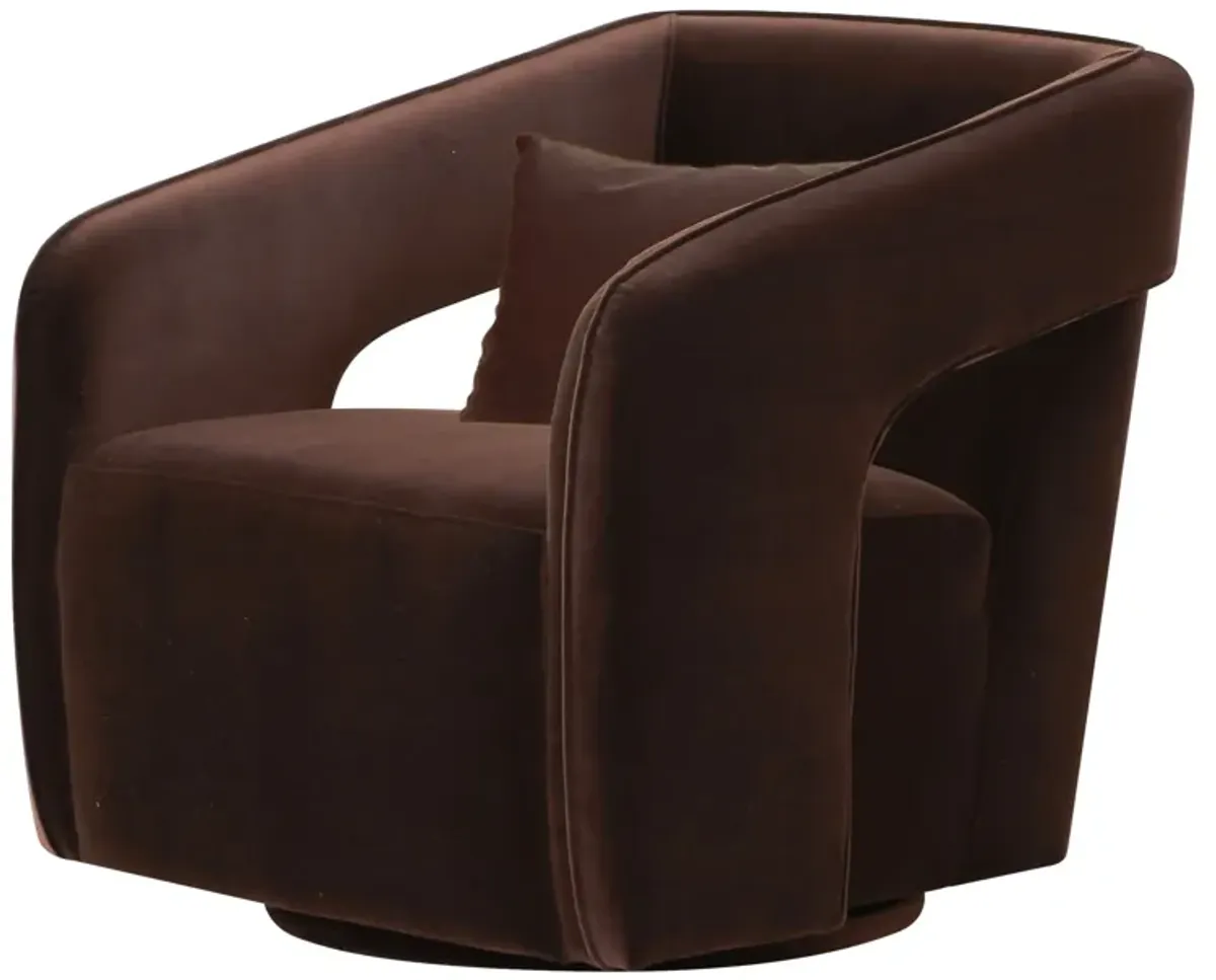 Palmer Swivel Chair In Chocolate