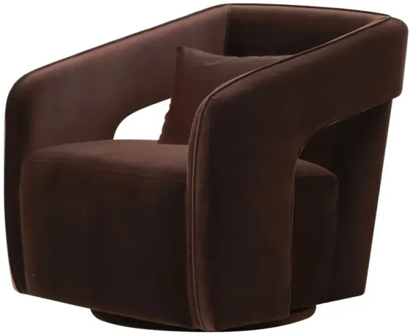 Palmer Swivel Chair In Chocolate