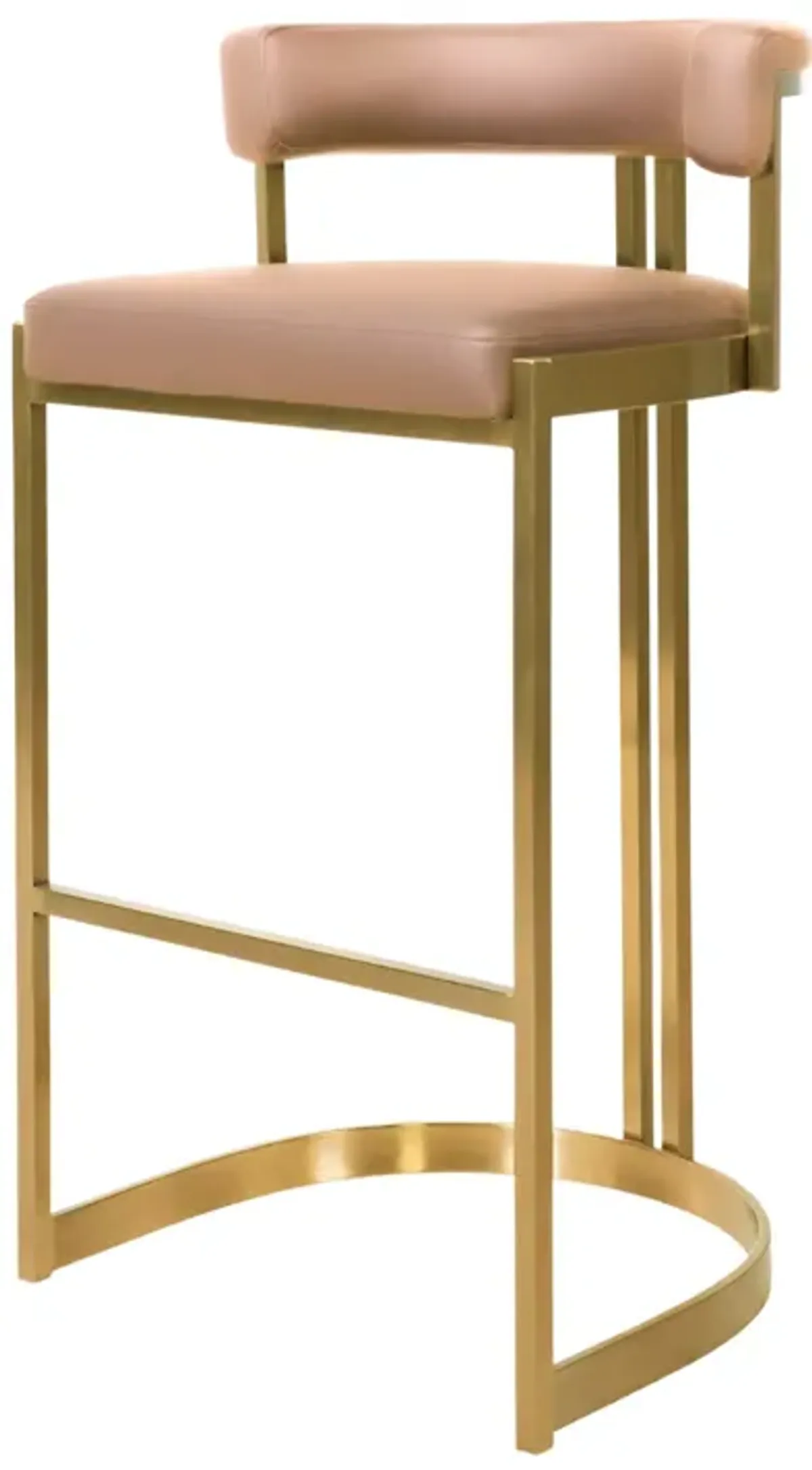 Ballantine Counter Stool in Tan Leather Brass