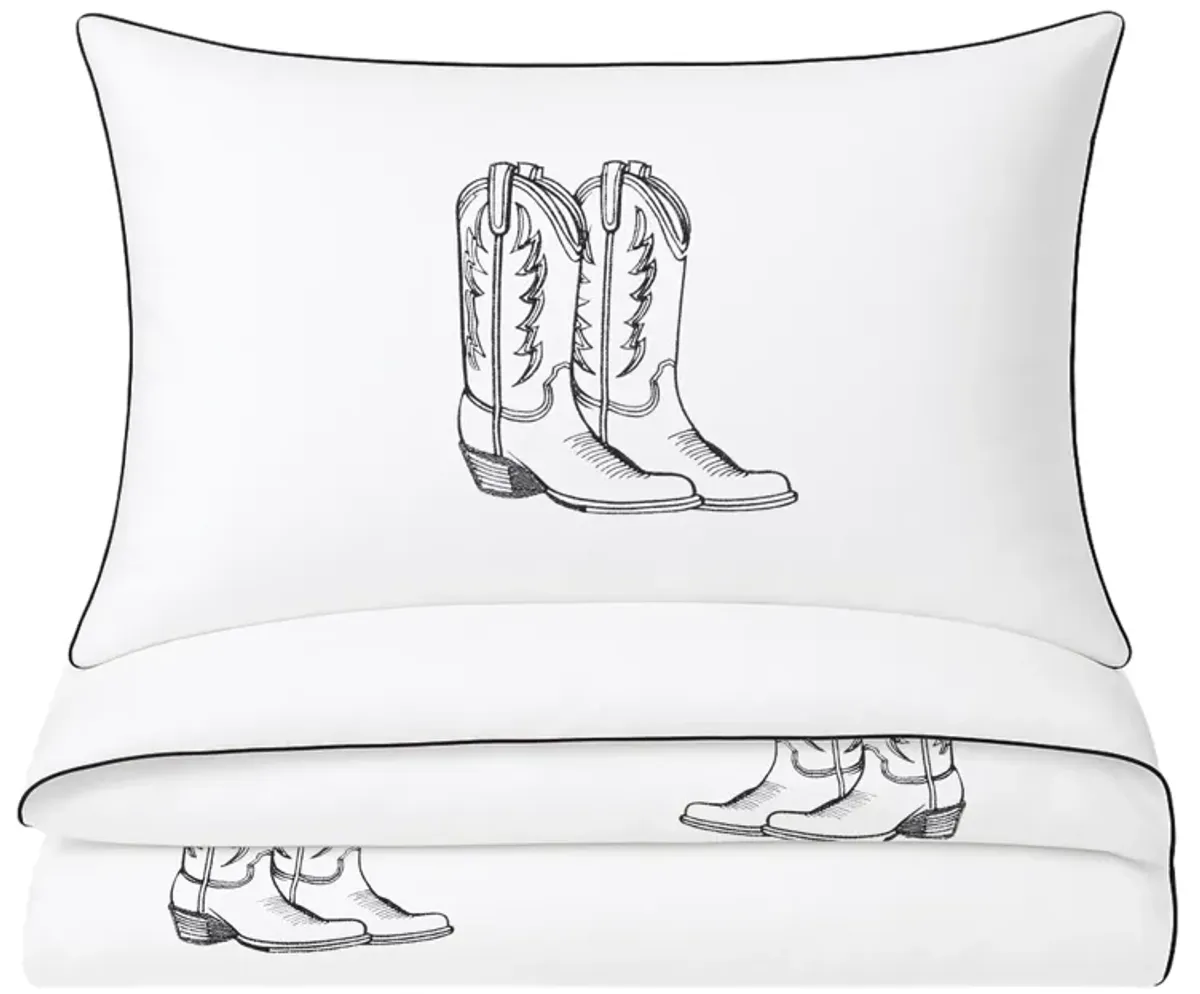 Cowboy Boot Duvet Cover in Black