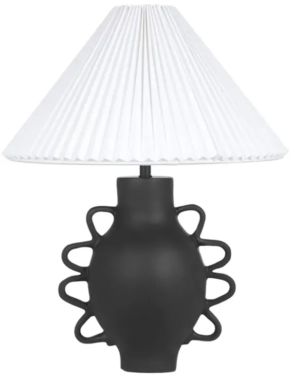 Hazza Black Pleated Table Lamp
