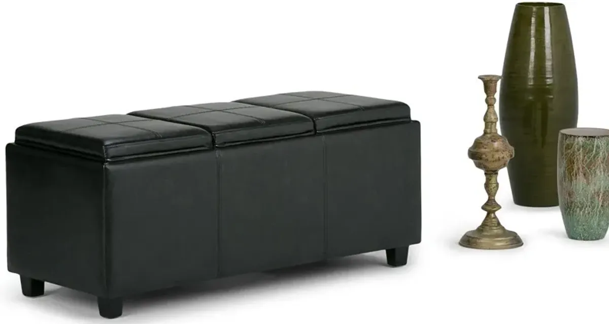 Avalon 3 Trays Ottoman in Vegan Leather