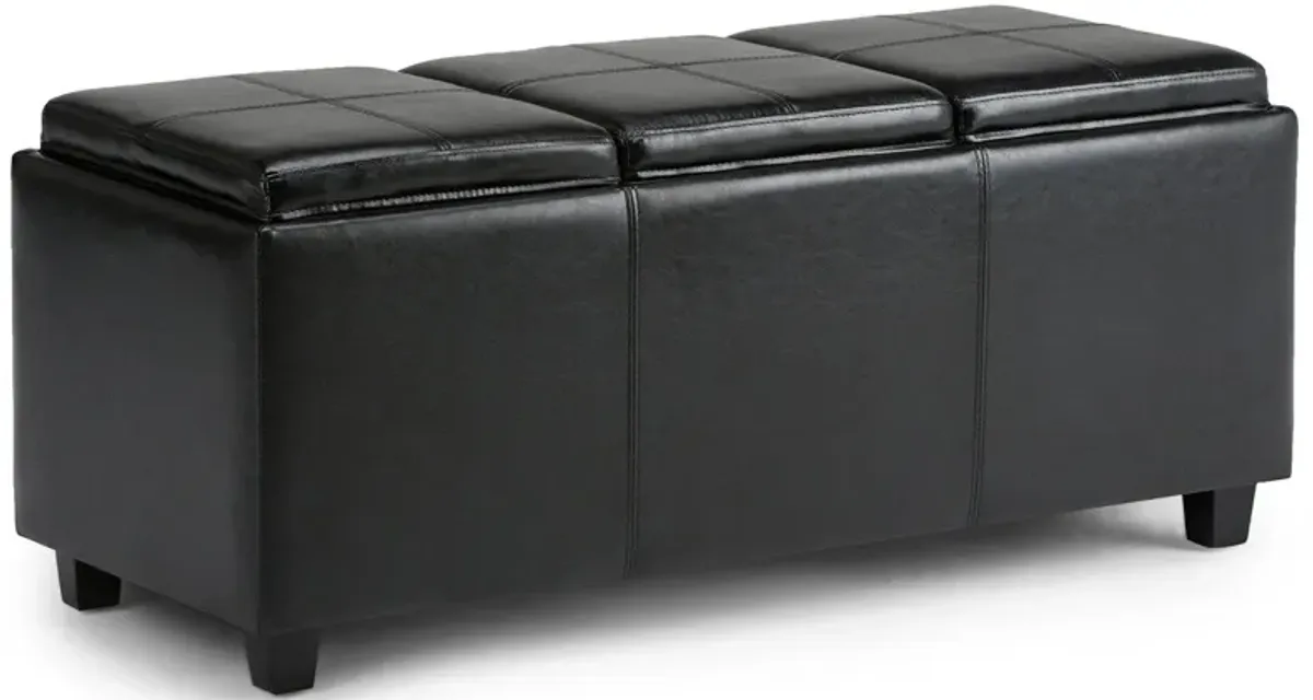 Avalon 3 Trays Ottoman in Vegan Leather