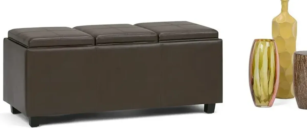 Avalon 3 Trays Ottoman in Vegan Leather