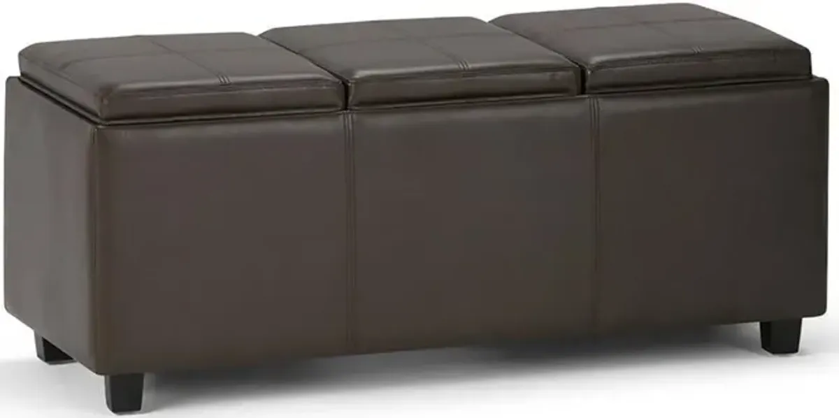 Avalon 3 Trays Ottoman in Vegan Leather
