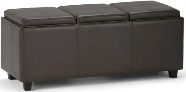 Avalon 3 Trays Ottoman in Vegan Leather