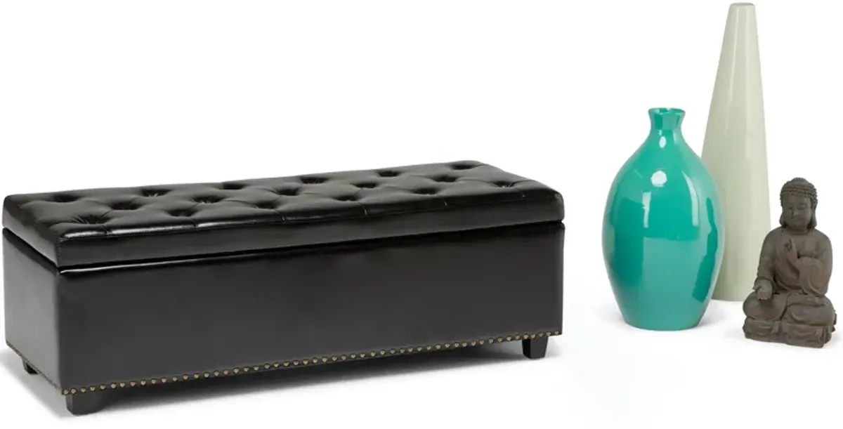 Hamilton Storage Ottoman in Vegan Leather