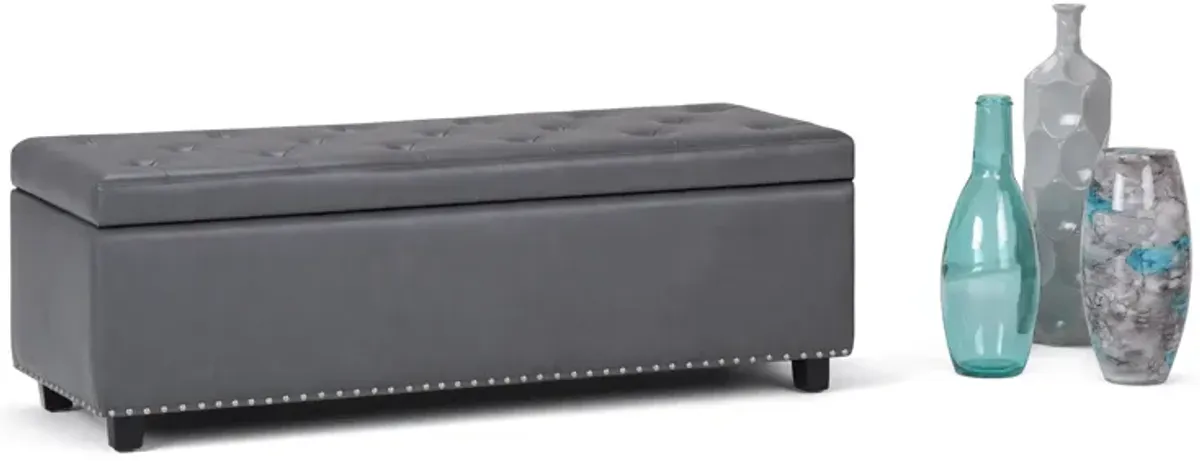 Hamilton Storage Ottoman in Stone Grey