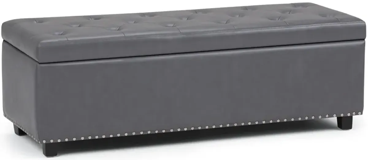 Hamilton Storage Ottoman in Stone Grey
