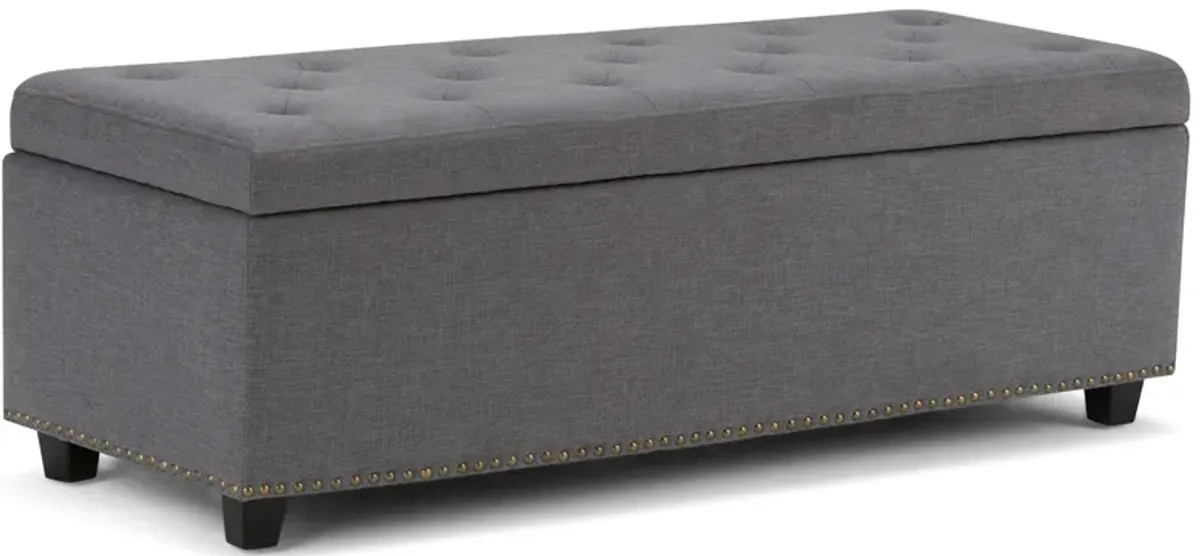 Hamilton Storage Ottoman in Linen