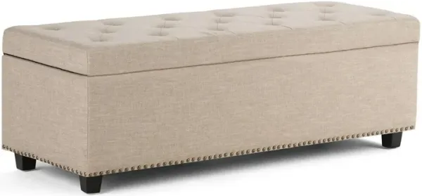 Hamilton Storage Ottoman in Linen