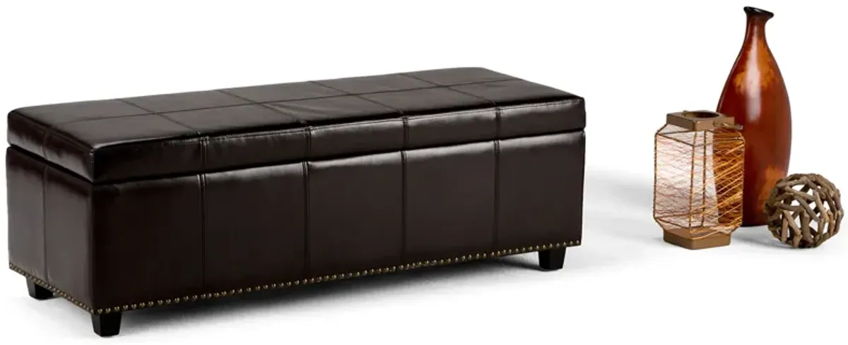 Kingsley Large Storage Ottoman in Vegan Leather