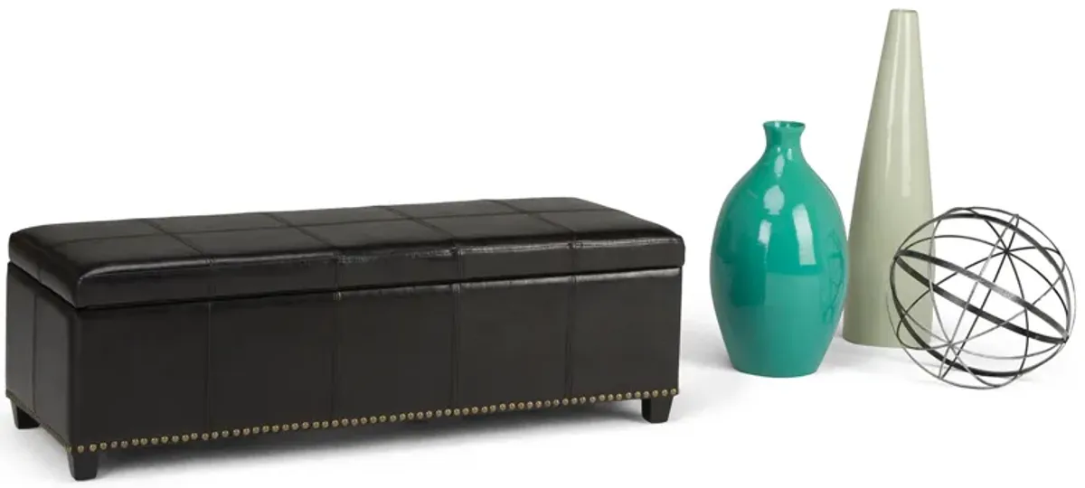Kingsley Large Storage Ottoman in Vegan Leather